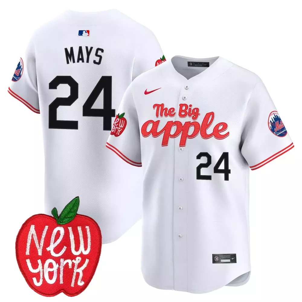 Willie Mays New York Mets White Jersey | The Big Apple Stitched Vapor Premier Limited Edition | Fan Gear for All
