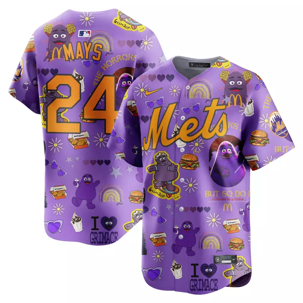 Willie Mays New York Mets Youth Jersey | Grimace McDonald's Stitched Vapor Premier Limited Edition | Fan Gear for All