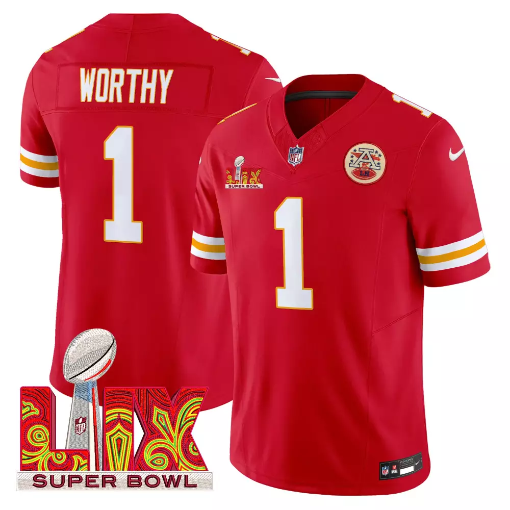 Xavier Worthy Kansas City Chiefs Super Bowl LIX Red Vapor Limited Jersey | Stitched Fan Gear | For Men, Women & Youth