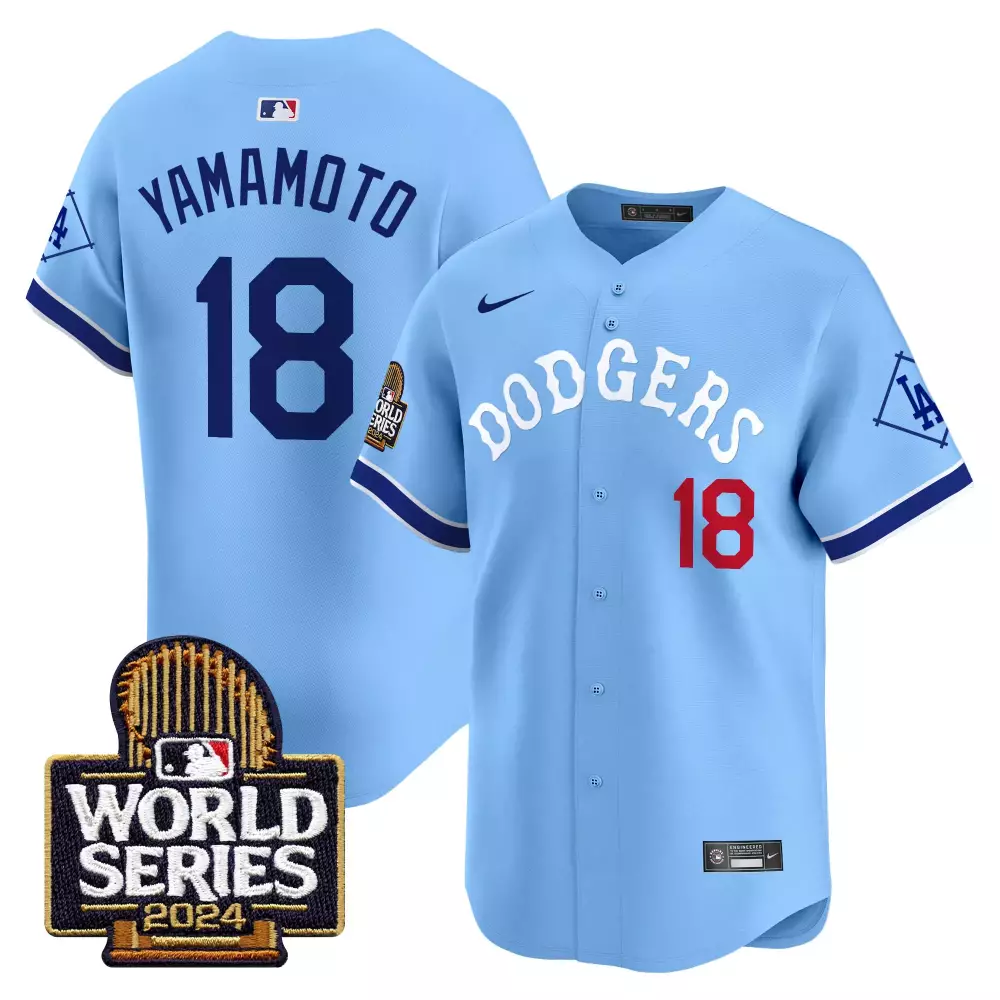 Yamamoto 2024 Dodgers Tribute Limited Edition Jersey | Blue Vapor Premier | All Stitched Fan Gear for Men, Women & Youth