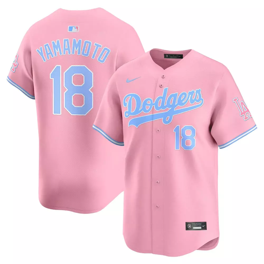Yamamoto Pink Unisex Dodgers Bubblegum Pink Jersey | Limited Edition Vapor Premier | Perfect Gift for Fans | For Men, Women & Youth