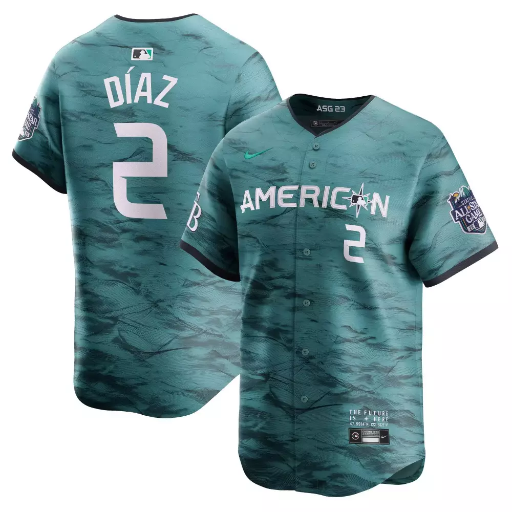 Yandy Diaz Cool Base Men's Seattle Mariners American League 2023 All-Star Game Teal Jersey | All Stitched | Fan Gear for Men, Women & Youth