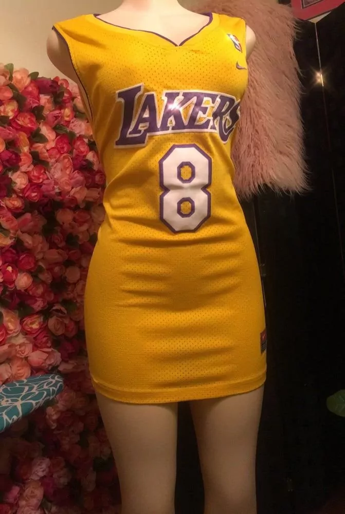 Kobe Bryant Women's Yellow Split Jersey Dress | All Stitched Style | Unique Fan Gear | For Men, Women & Youth