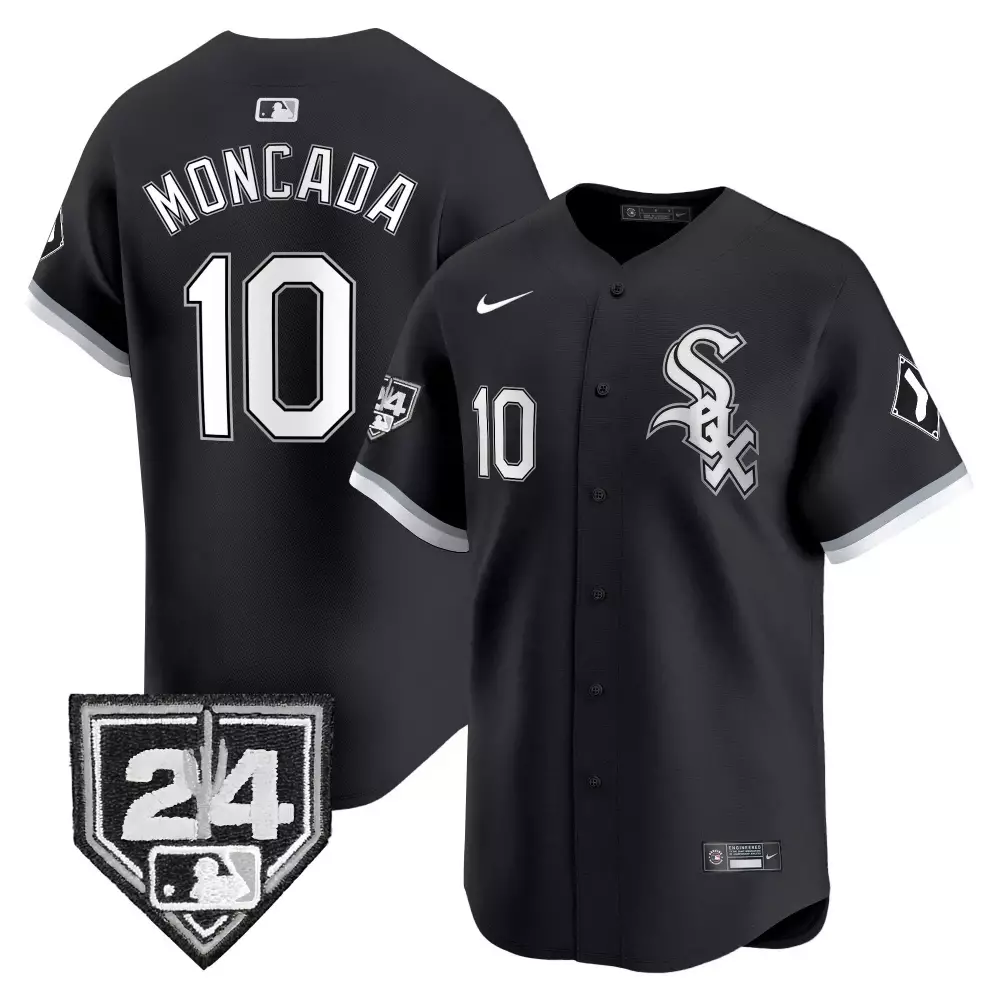 Yoan Moncada Black Men's Chicago White Sox 2024 Spring Training Patch Vapor Premier Limited Jersey | All Stitched | Fan Gear for Game Day | For Men, Women & Youth