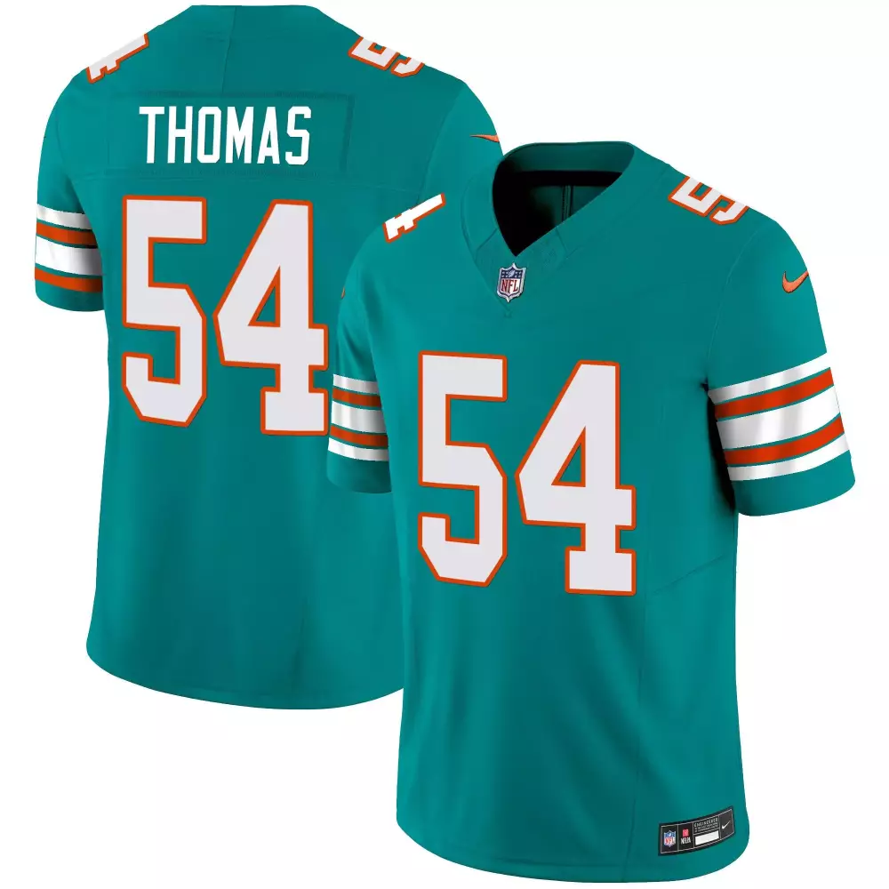Zach Thomas Alternate Aqua Men's Miami Dolphins Vapor Limited Jersey | All Stitched | Perfect Fan Gear | For Men, Women & Youth
