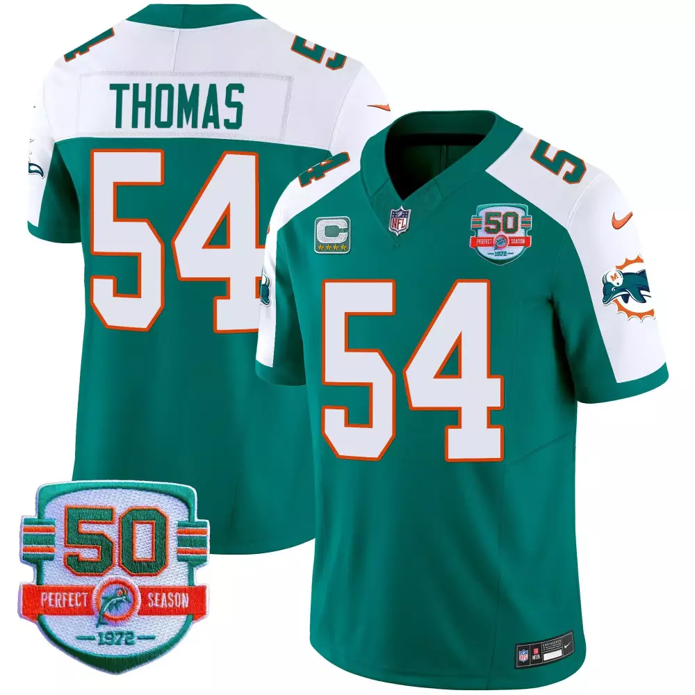 Zach Thomas Aqua Alternate Men's Miami Dolphins Throwback Vapor Jersey V2 | All Stitched | Perfect Fan Gear | For Men, Women & Youth