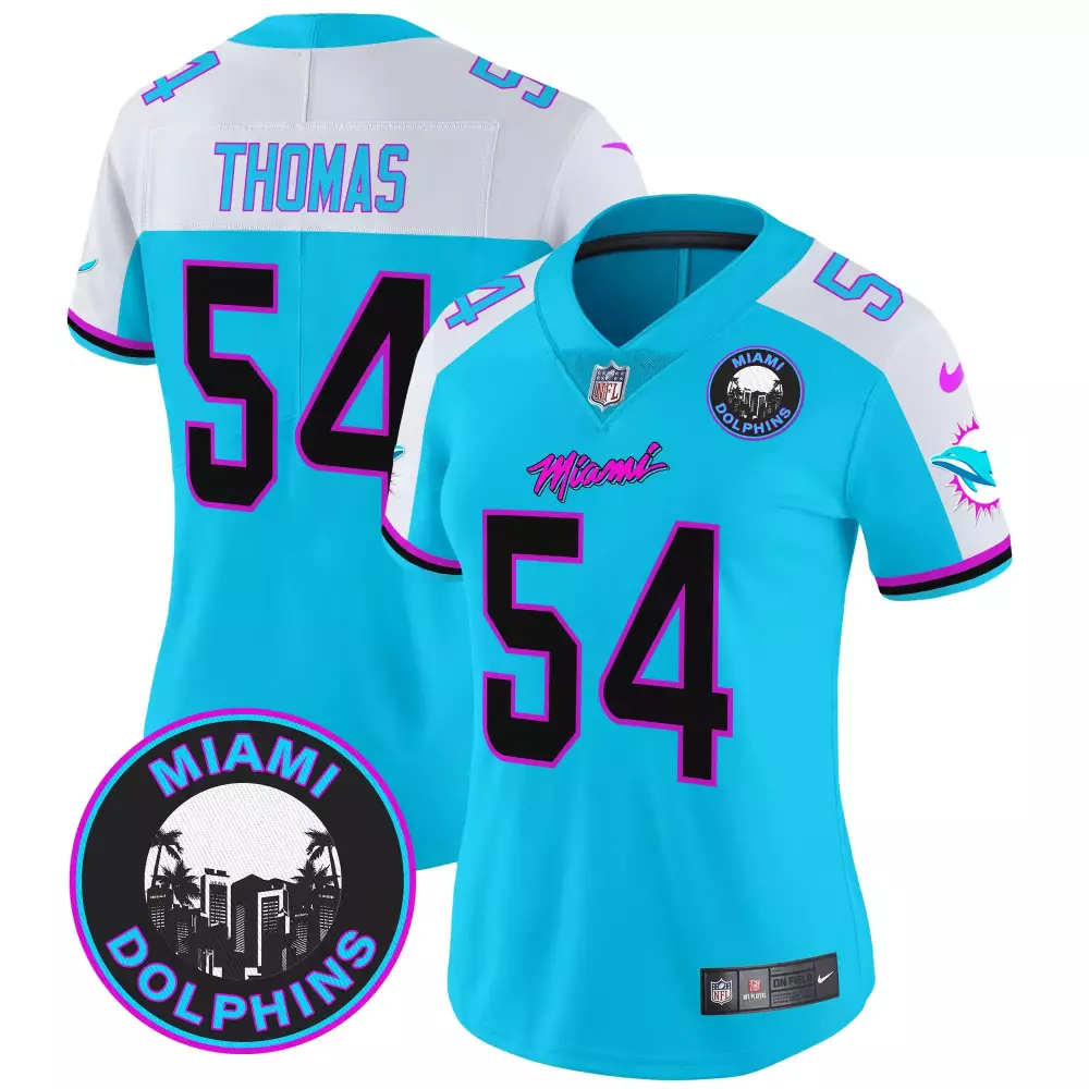 Zach Thomas Aqua Alternate Women's Miami Dolphins Miami Vice Vapor Limited Jersey V3 | All Stitched | Perfect Game Day Outfit | For Men, Women & Youth