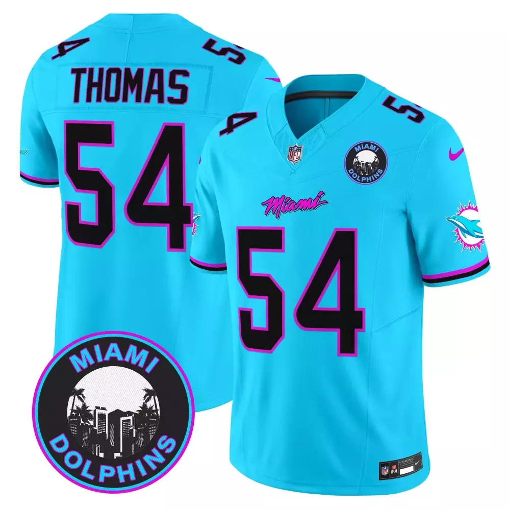 Zach Thomas Aqua Miami Dolphins Miami Vice Jersey V3 | Stitched Vapor Limited Edition | Fan Gear for Men, Women & Youth