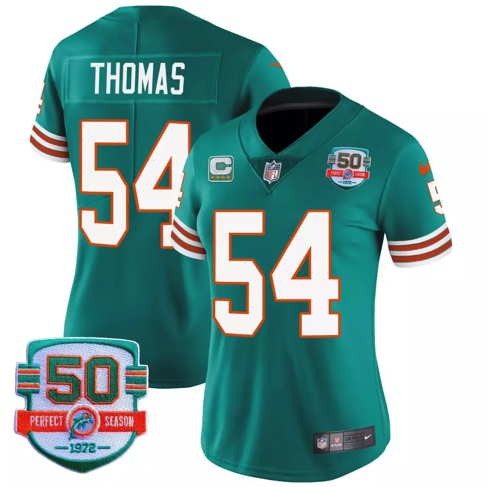 Zach Thomas Aqua Women's Miami Dolphins Throwback Jersey | Stitched Vapor Limited Edition | Fan Gear for Women