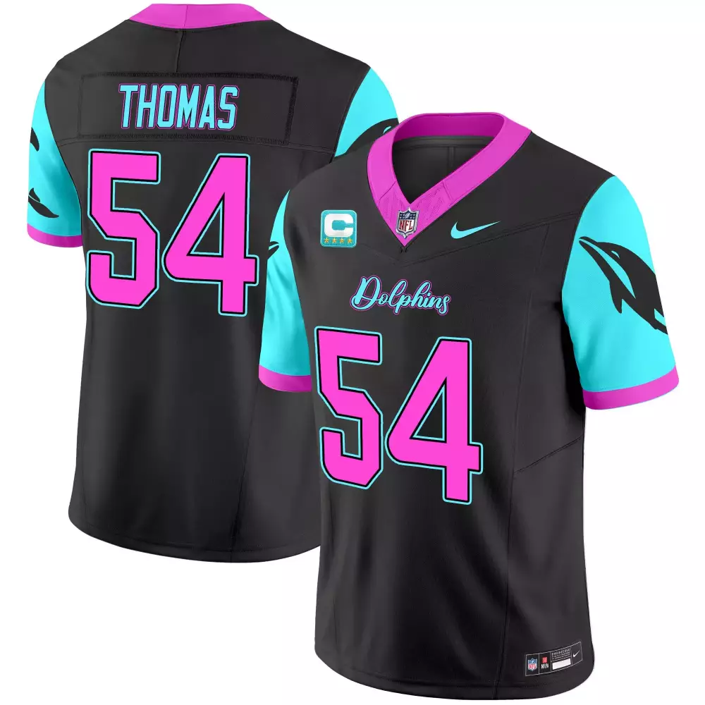 Zach Thomas Miami Dolphins Black Vapor Limited Jersey | All Stitched | Fan Gear for Game Day | For Men, Women & Youth