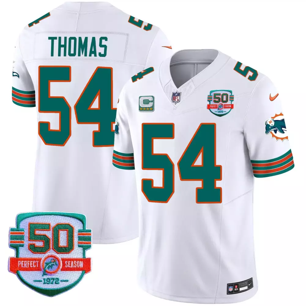 Zach Thomas Miami Dolphins Throwback Vapor Jersey V2 | White Stitched Style | Limited Edition Fan Gear | For Men, Women & Youth
