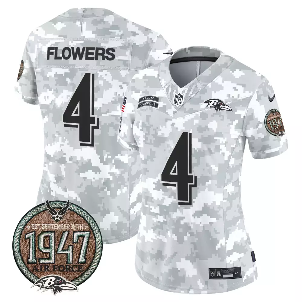 Zay Flowers Baltimore Ravens 2024 Salute to Service Jersey | Women's Stitched Vapor Limited Edition | For Men, Women & Youth