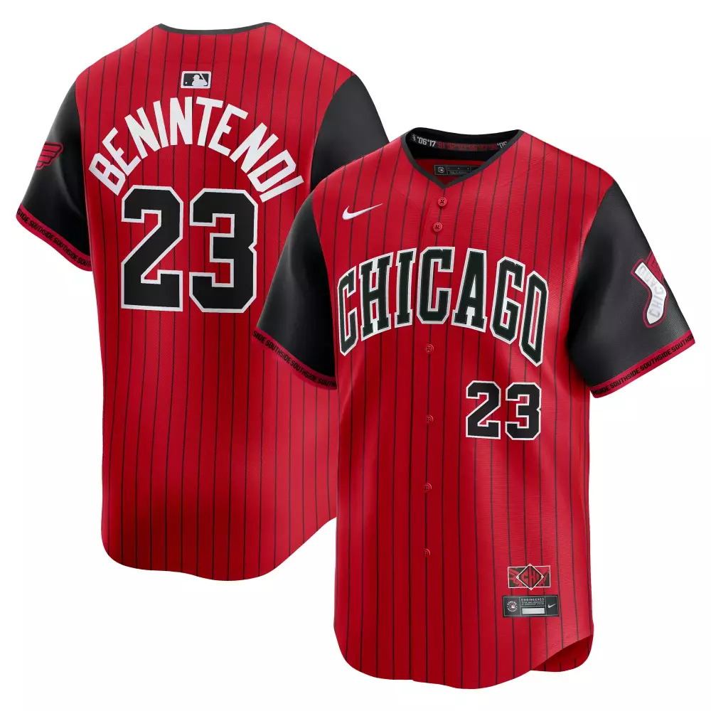 andrew benintendi chicago white sox nike 2025 city connect limited player jersey red black