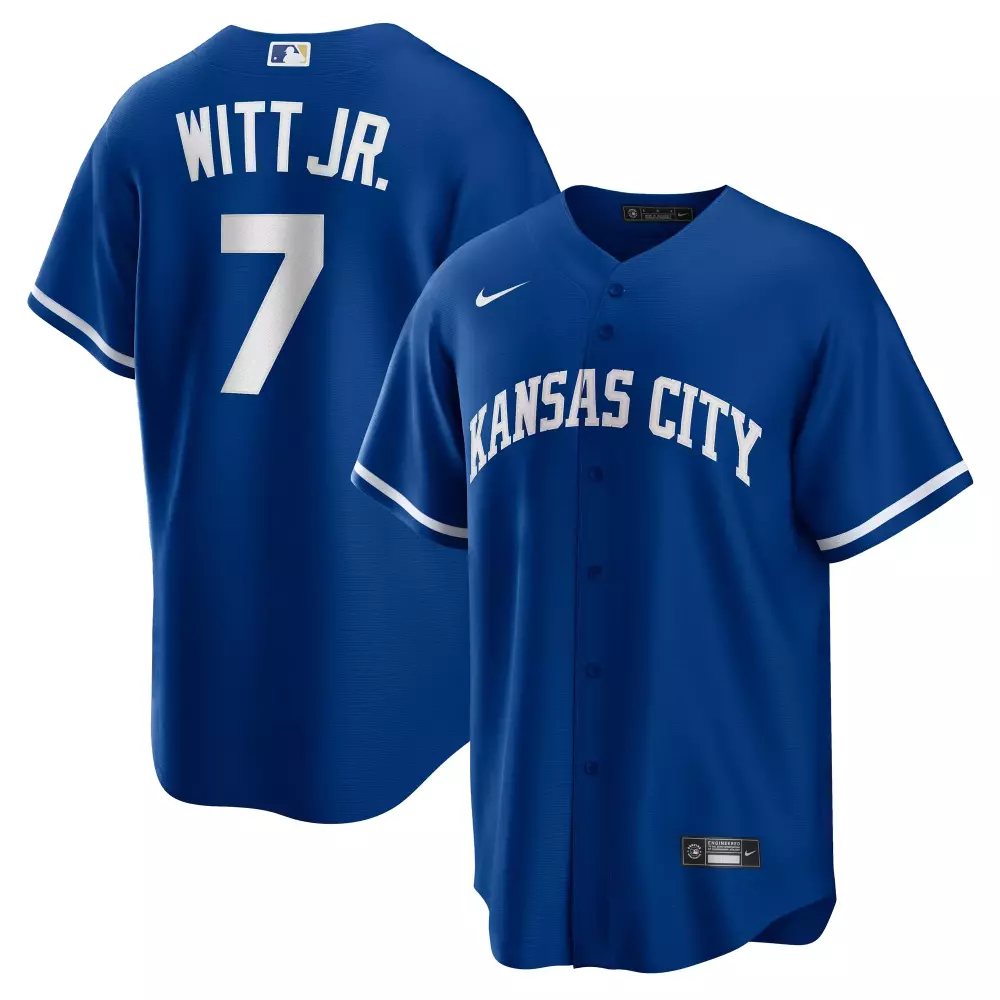 bobby witt jr kansas city royals nike alternate replica jersey light blue 1