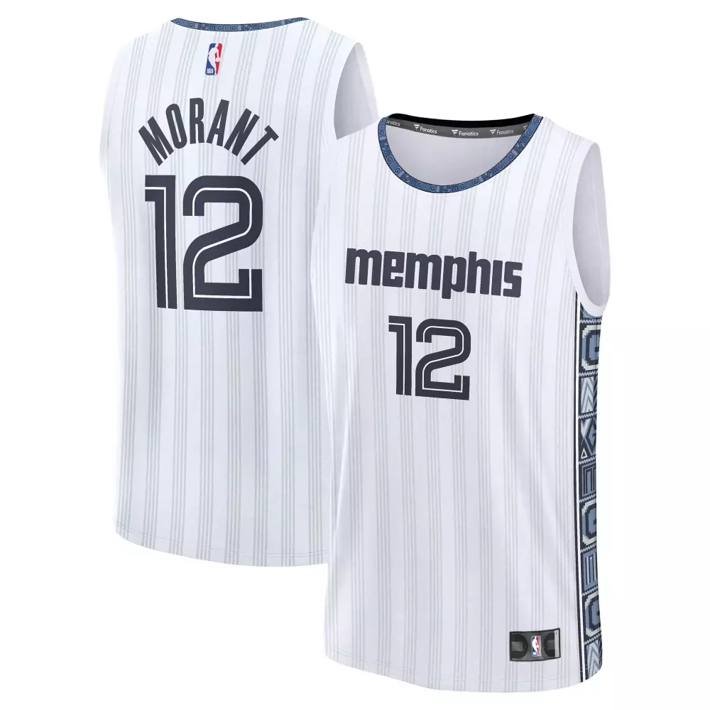 ja morant memphis grizzlies fanatics 2025 26 city edition fast break jersey white