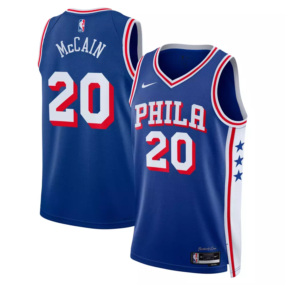 jared mccain philadelphia 76ers nike swingman jersey icon edition royal