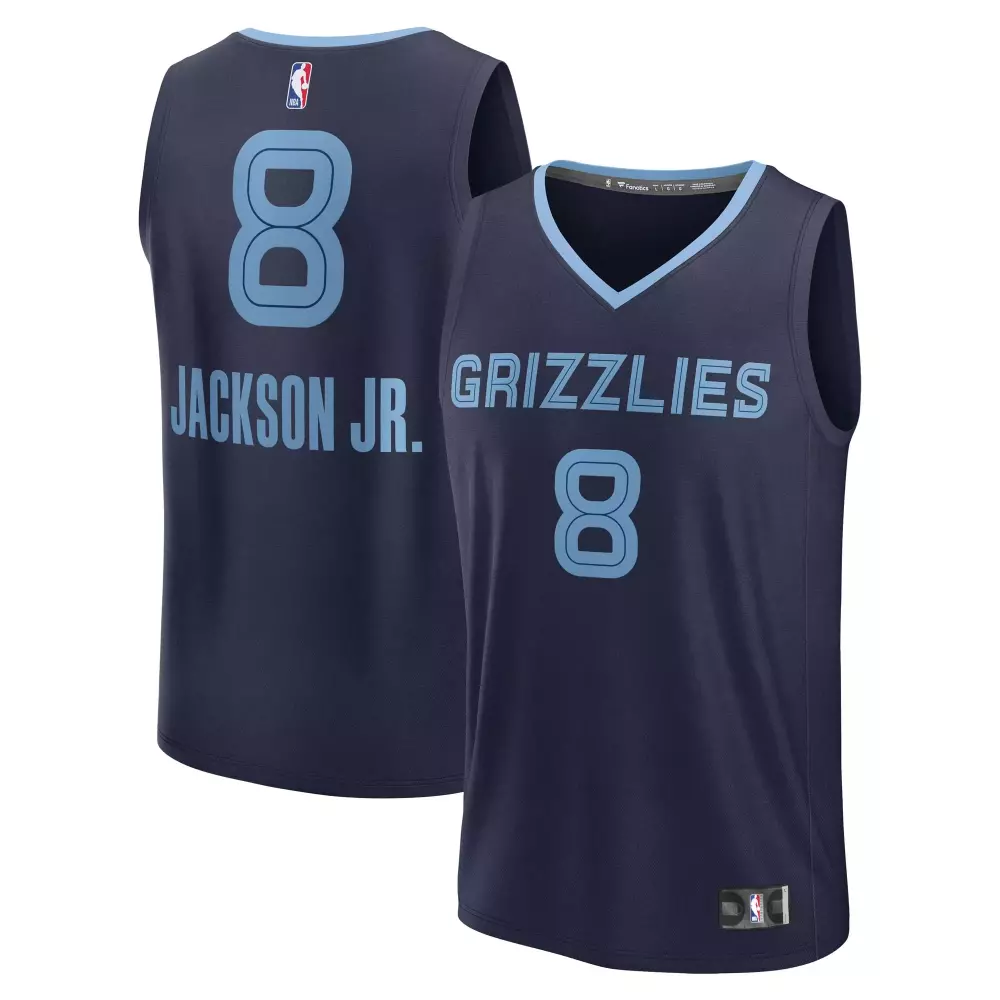 jaren jackson jr memphis grizzlies fanatics fast break replica jersey navy icon edition