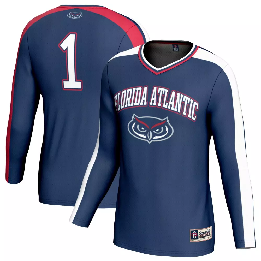 1 florida atlantic owls gameday greats unisex lightweight collegiate volleyball fashion jersey navy