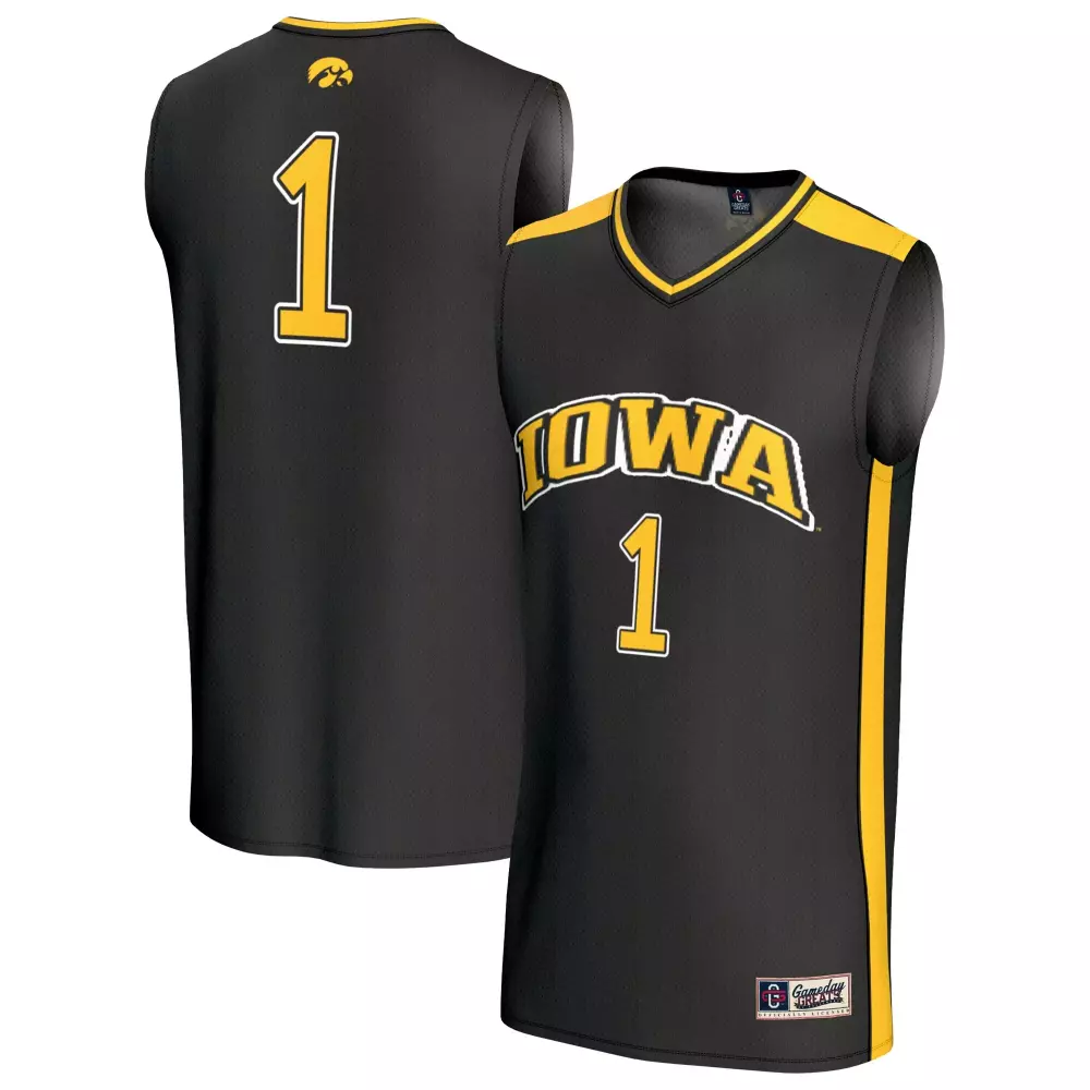 Personalized Iowa Hawkeyes  1 Gameday Greats Lightweight Basketball Jersey – Black