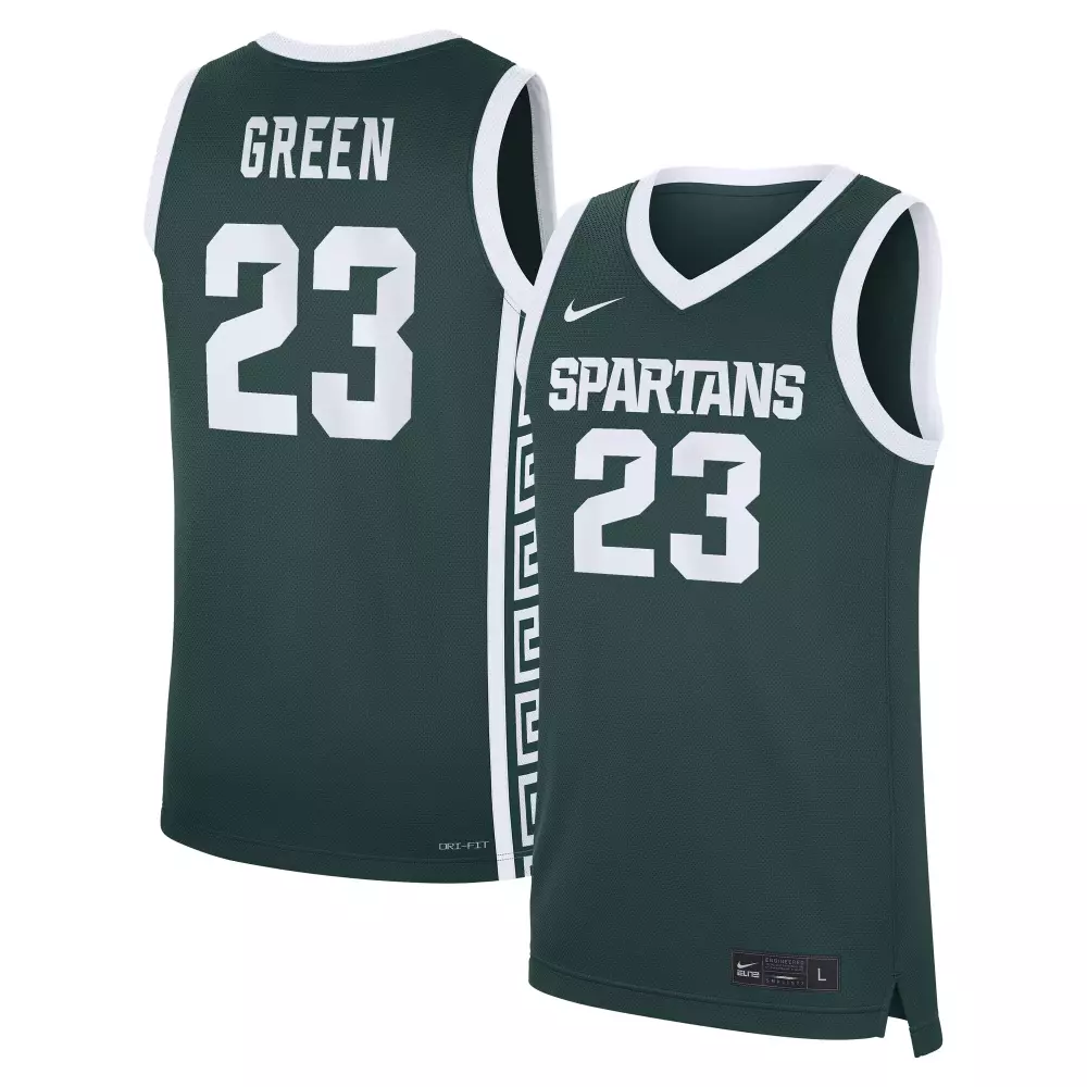Custom Michigan State  Draymond Spartans Road Replica Basketball Basketball Jersey – Green