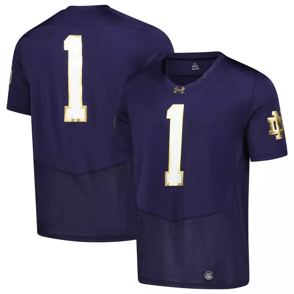 notre dame fighting irish under armour replica football jersey green 1