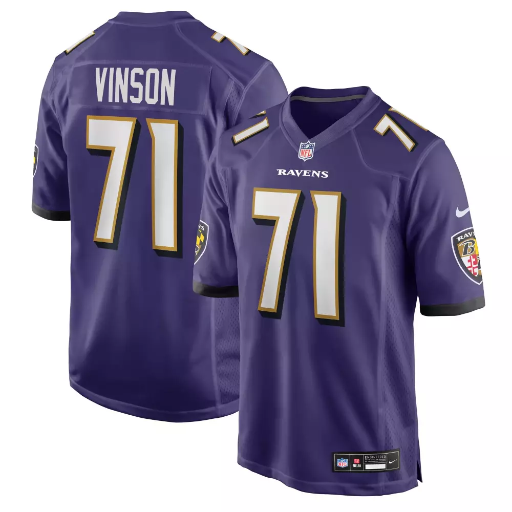 carson vinson baltimore ravens nike team game jersey purple