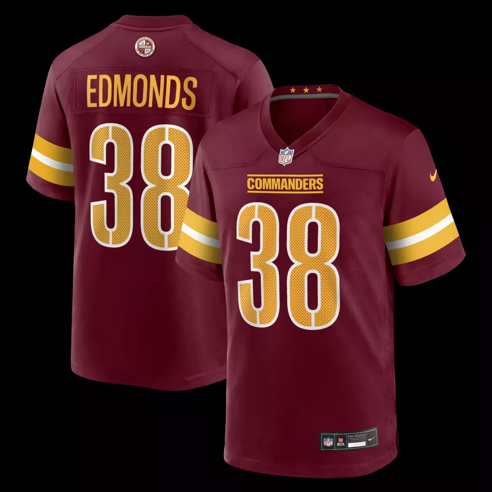chase edmonds washington commanders nike team game jersey burgundy