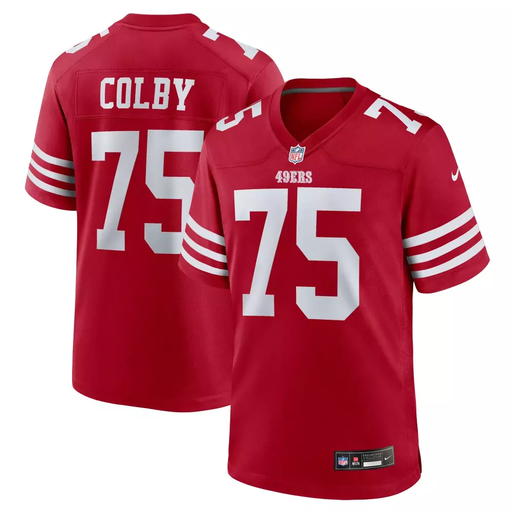connor colby san francisco 49ers nike team game jersey scarlet
