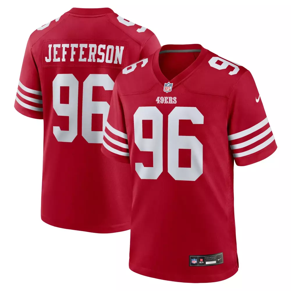 jordan jefferson san francisco 49ers nike team game jersey scarlet