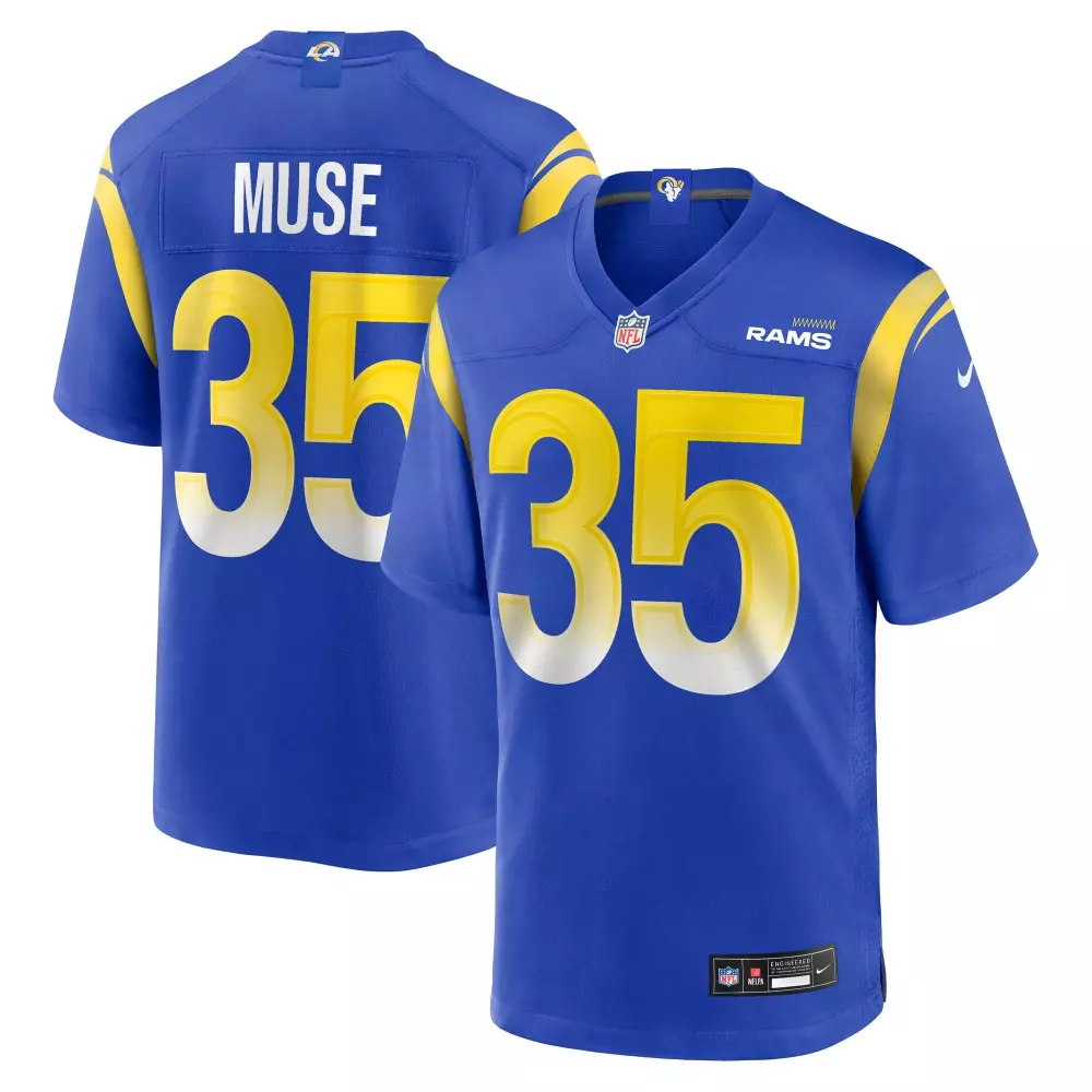nick muse los angeles rams nike team game jersey royal