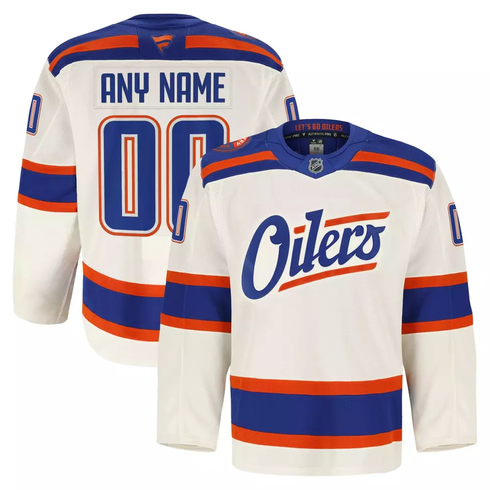 edmonton oilers fanatics alternate authentic pro custom jersey light beige