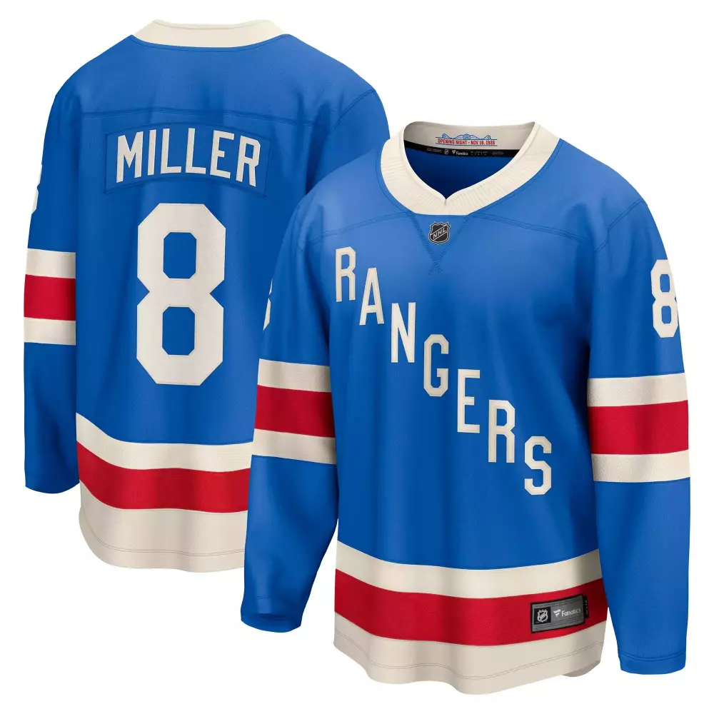 Custom New York Rangers  J T Miller Fanatics Centennial Breakaway Ice Hockey Jersey – Blue