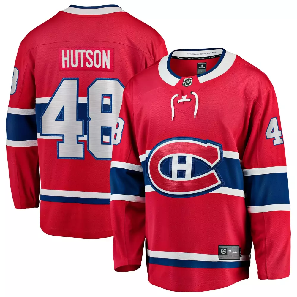 Customizable Montreal Canadiens  Lane Hutson Fanatics Home Breakaway Replica Jersey – Red