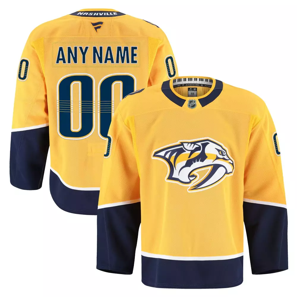 Custom Nashville Predators  Fanatics Home Authentic Pro Gold Hockey Jersey – Yellow