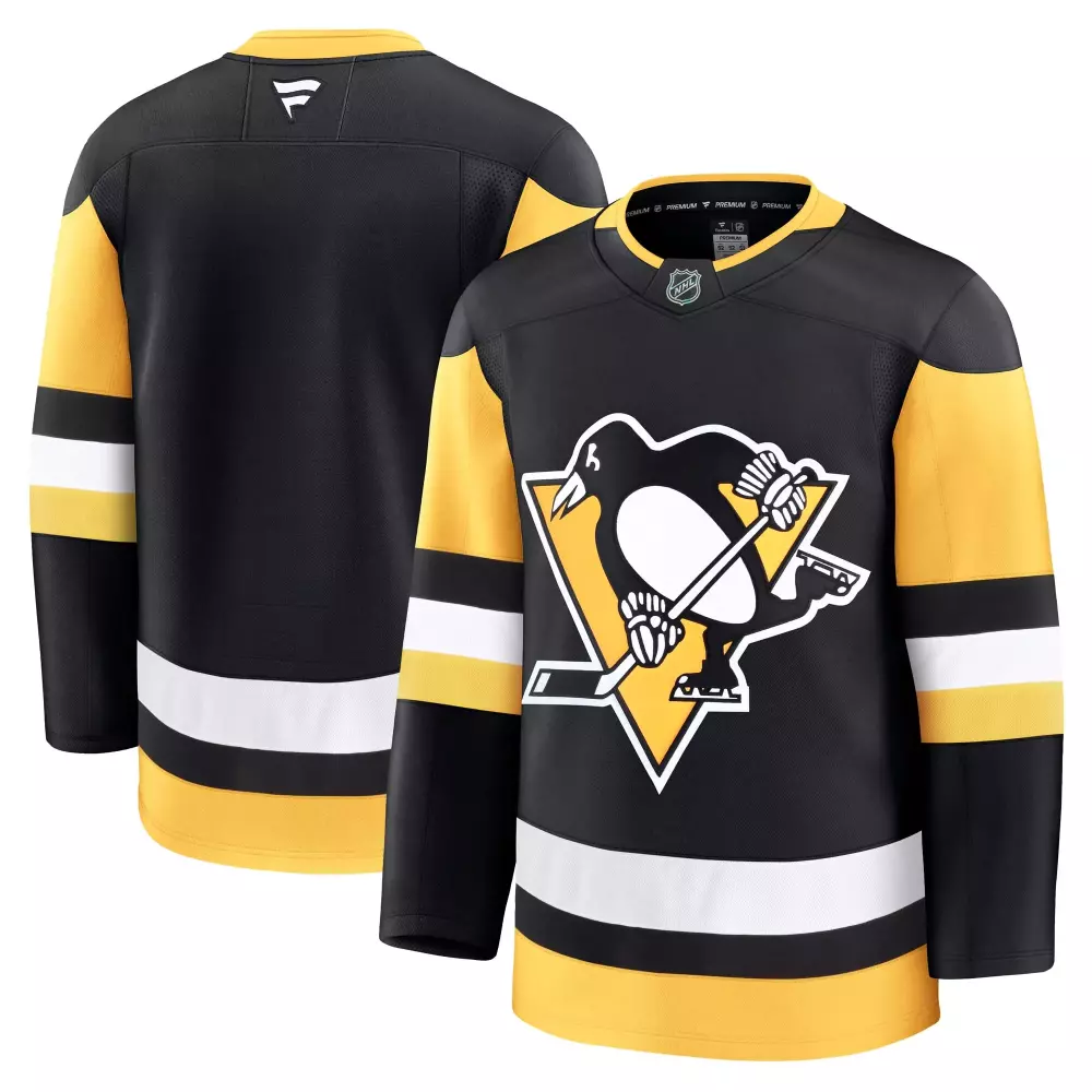 Custom Pittsburgh Penguins  Fanatics Alternate Premium Gold Ice Hockey Jersey – Black